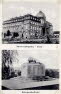 Zweiteilige Ansicht mit dem noch unverputzten Rathaus und dem 1927 errichteten Kriegerdenkmal fr die Gefallenen des 1. Weltkrieges auf dem Michelsberg.