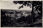 Ansicht des Rathauses mit Blick in die Wilhelmstrae, die Huser Gasthaus Bick, Motz und das Eisenwarengeschft Schneider.